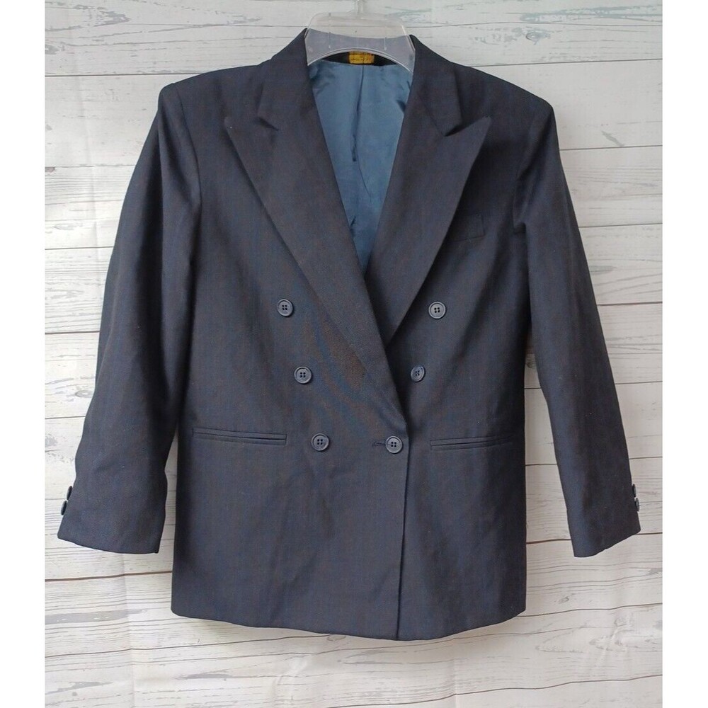 Charles Klein Boys Blazer Jacket Navyblue Double Breasted Sz 12